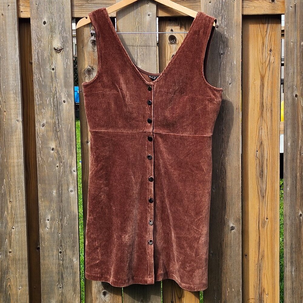 ATTRACTIVE Z/C Brown Corduroy Jumper Women's Size Large BNWT Baby Doll Style